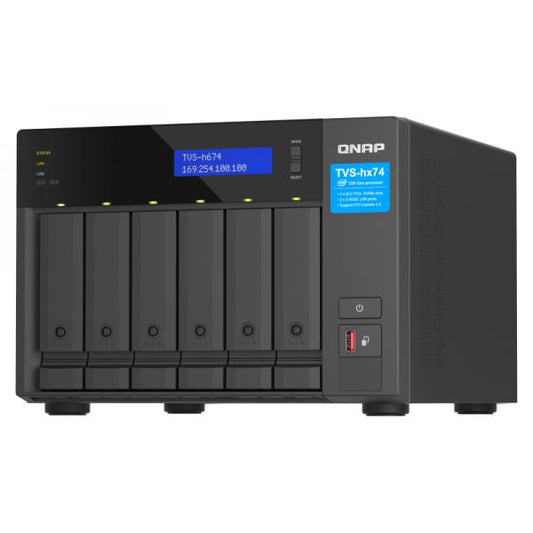 QNAP TVS-h674 NAS Tower Collegamento ethernet LAN Nero i3-12100 [TVS-H674-I3-16G]