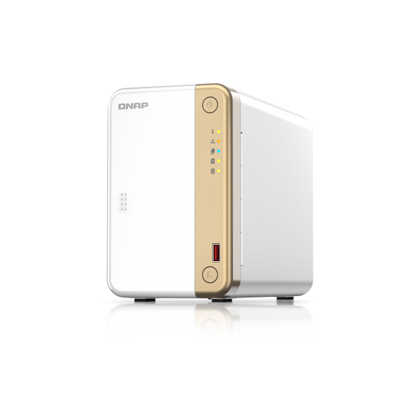 QNAP TS-262 NAS Tower Collegamento ethernet LAN Oro, Bianco N4505 [TS-262-4G]