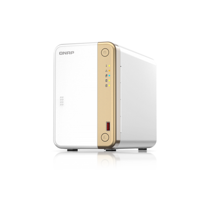 QNAP TS-262 NAS Tower Collegamento ethernet LAN Oro, Bianco N4505 [TS-262-4G]