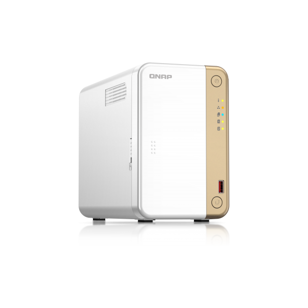 QNAP TS-262 NAS Tower Collegamento ethernet LAN Oro, Bianco N4505 [TS-262-4G]