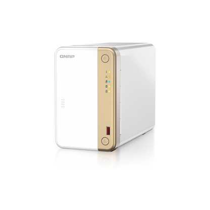 QNAP TS-262 NAS Tower Collegamento ethernet LAN Oro, Bianco N4505 [TS-262-4G]