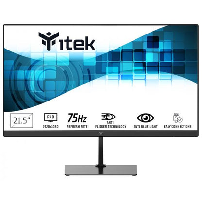 ITEK MONITOR GWF 21.5 FLAT FHD SLIM FRAMELESS HDMI VGA [ITMF22V075FHD]