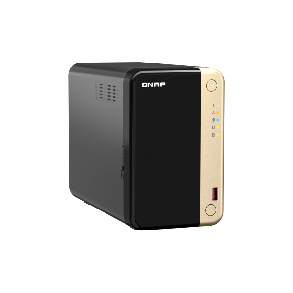 QNAP NAS - QNAP NAS - 2-Bay desktop NAS, Intel Celeron N5105/N5095 quad-core, 8 GB DDR4 onboard not expandable, 2 x 3.5"/2.5" SATA 6Gb/s drive bays, 2 x M.2 2280 PCIe Gen 3 x1 slots, 2 x 2 [TS-264-8G]