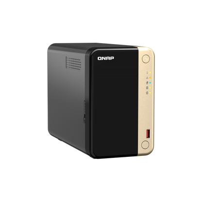 QNAP NAS - QNAP NAS - 2-Bay desktop NAS, Intel Celeron N5105/N5095 quad-core, 8 GB DDR4 onboard not expandable, 2 x 3.5"/2.5" SATA 6Gb/s drive bays, 2 x M.2 2280 PCIe Gen 3 x1 slots, 2 x 2 [TS-264-8G]