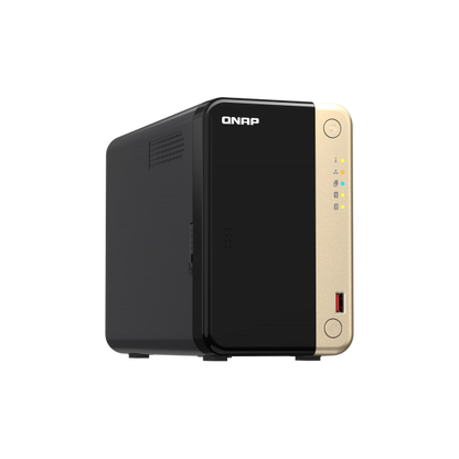 QNAP NAS - QNAP NAS - 2-Bay desktop NAS, Intel Celeron N5105/N5095 quad-core, 8 GB DDR4 onboard not expandable, 2 x 3.5"/2.5" SATA 6Gb/s drive bays, 2 x M.2 2280 PCIe Gen 3 x1 slots, 2 x 2 [TS-264-8G]