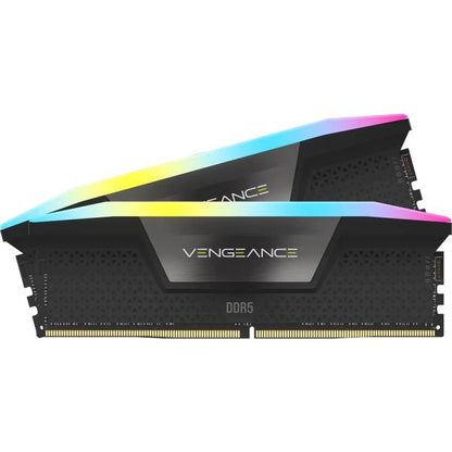 CORSAIR RAM VENGEANCE RGB DDR5 32GB 2X16GB DDR5 7200 PC5-57600 C34 1.45V INTEL XMP MEMORY - BLACK [CMH32GX5M2X7200C34] 