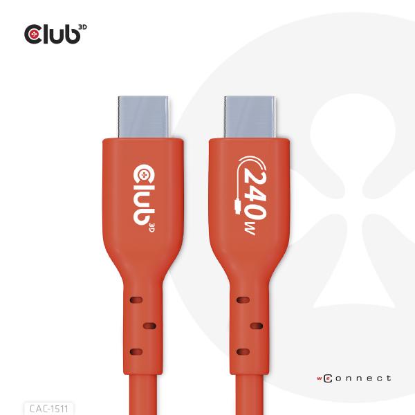 CLUB 3D CAVO USB2 TYPE-C BI-DIRECTIONAL USB-IF CERTIFIED CABLE DATA 480MB PD 240W(48V/5A) EPR M/M 1M [CAC-1511]