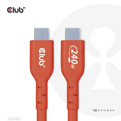 CLUB 3D USB2 TYPE-C Bi-DIRECTIONAL USB-IF CERTIFIED CABLE DATA 480Mb, PD 240W(48V/5A) EPR M/M 3m / 9 [CAC-1513]