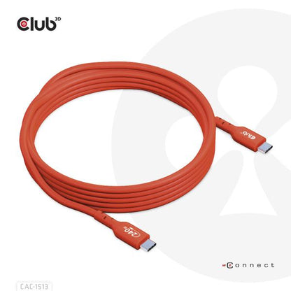 CLUB 3D USB2 TYPE-C Bi-DIRECTIONAL USB-IF CERTIFIED CABLE DATA 480Mb, PD 240W(48V/5A) EPR M/M 3m / 9 [CAC-1513]