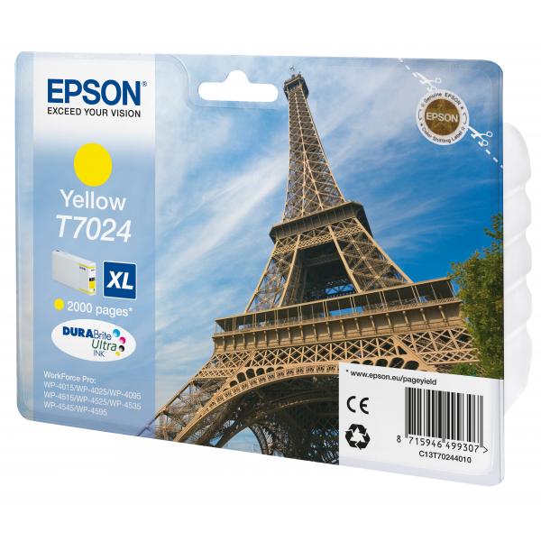 CARRITO DE TINTA EPSON AMARILLO XL PARA WF PRO 4000/5000, SERIE XL TOUR EIFFEL [C13T70244010]