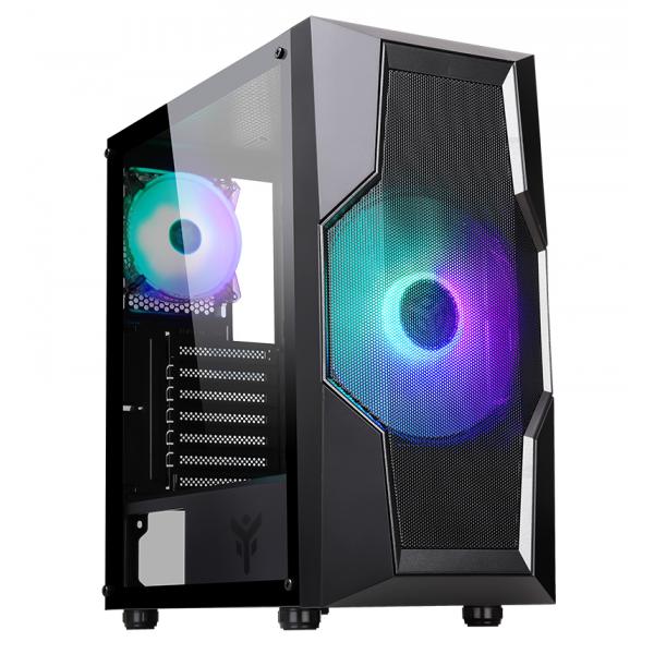 ITEK CASE OXYGEN - GAMING MIDDLE TOWER, 20CM 12CM ARGB FAN, USB3, SIDE PANEL TEMP GLASS [ITGCAOXYGB]