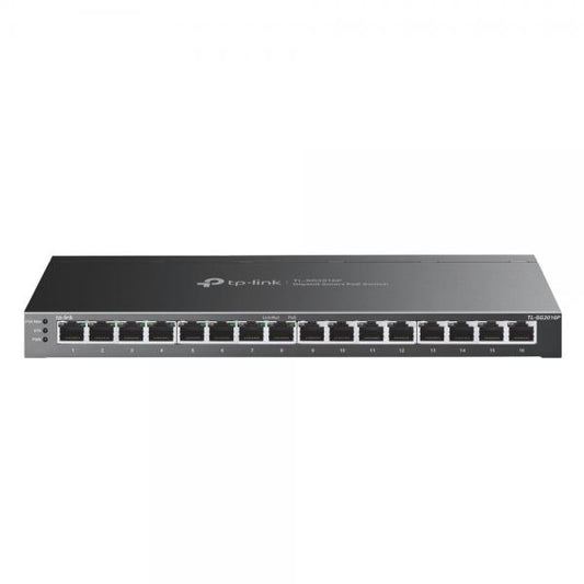 TP-Link - SG2016P - JetStream 16-Port Gigabit Smart Switch with 8-Port PoE+, 8x Gigabit PoE+ Ports, 802.3af/at, 120 W PoE Power, Desktop Steel Case, Integration with Omada SDN Controller, S [SG2016P]