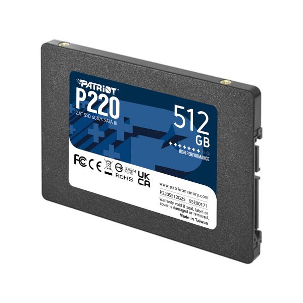 PATRIOT SSD INTERNO P220 512GB 2,5" SATA 6GB/S R/W 500/500 [P220S512G25]