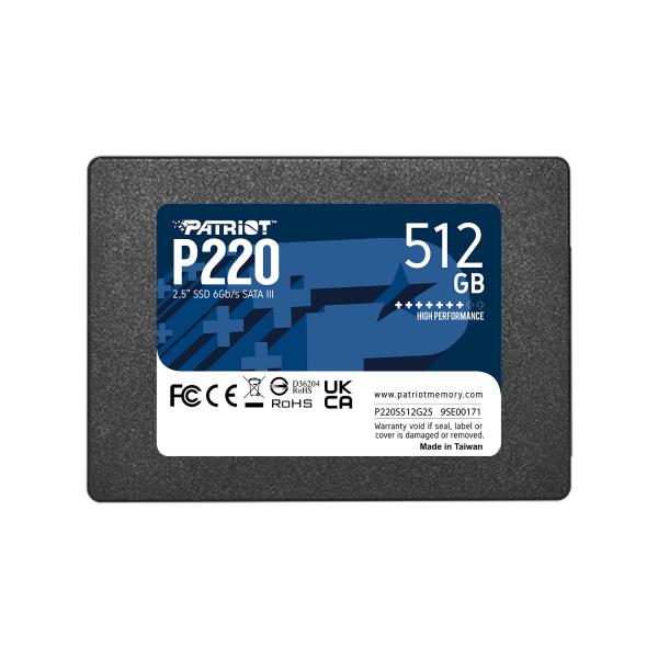 PATRIOT SSD INTERNO P220 512GB 2,5" SATA 6GB/S R/W 500/500 [P220S512G25]