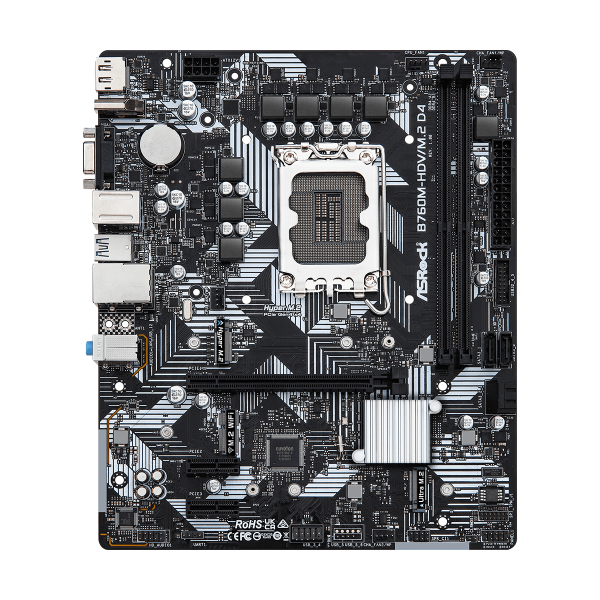 ASROCK MB B760, B760M-HDV/M.2 D4, LGA1700, 2 DDR4 , mATX [B760M-HDV/M.2 D4]