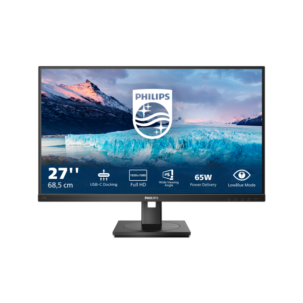 MONITOR PHILIPS 27 LED IPS 16:9 FHD 4MS 300 CD/M, PIVOT, DP/HDMI, DOCK USB-C, MULTIMEDIA [273S1]