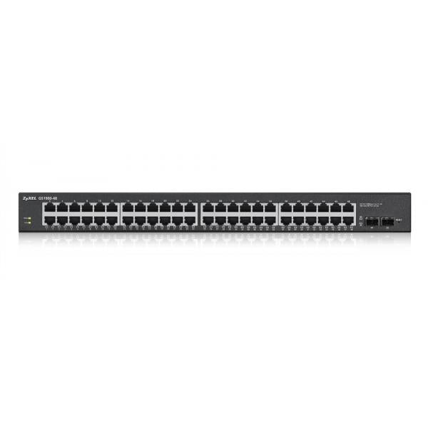 ZYXEL SWITCH MANAGED 48 PORTE GIGABIT, 2XSFP, SSENZA VENTOLE, DESKTOP/RACK [GS1900-48-EU0102F]