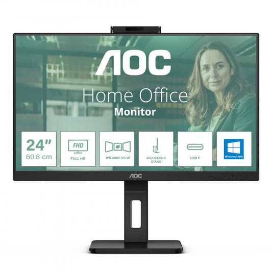 Aoc P3 Series - 24 inch - Full HD IPS LED Monitor - 1920x1080 - Pivot / HAS / RJ45 / USB-C / Webcam [24P3CW]