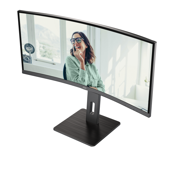 AOC MONITOR CURVO 34 LED VA WQHD 21:9 4MS 300 CDM, REG ALTEZZA, USB-C, DP/HDMI, MULTIMEDIALE [CU34P3CV]