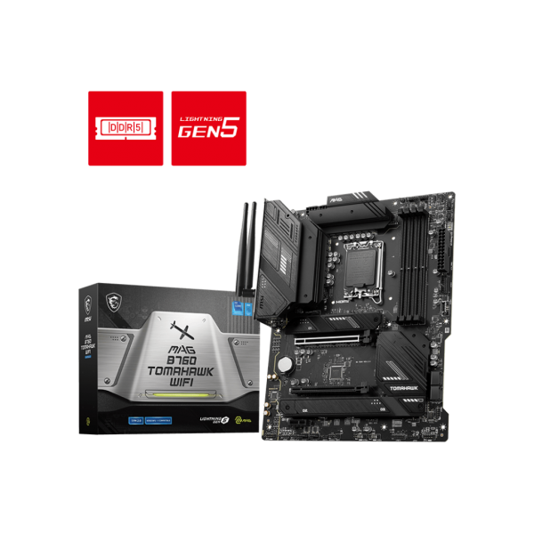 MSI MB B760, MAG B760 TOMAHAWK WIFI, LGA 1700, 4DDR5, 2PCI-Ex16, 1PCI-Ex1, 3M.2, 4SATA3 [MAG B760 TOMAHAWK WI]