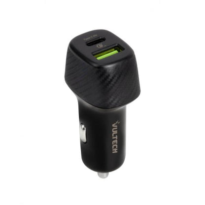 Vultech Caricatore Da auto doppia uscita USB Quick Charge 3.0 (18W) + Type-C (27W) Power Delivery 45W [CA-3QP]