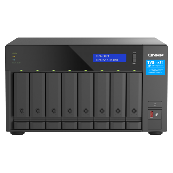 QNAP TVS-h874X NAS Tower Collegamento ethernet LAN Nero [TVS-H874X-I9-64G]