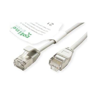 ROLINE GREEN U/FTP DATACENTER PATCHCORD CAT.6A/CLASS EA, LSOH/TPE, SLIM, GREY, 0.3M [21.44.3301]