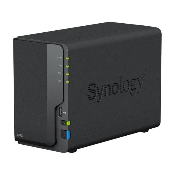 SYNOLOGY NAS TOWER 2BAY 2.5"/3.5" HDD SATA CPU Realtek RTD1619B + 2Gb Ram DDR4 + 1x Gigabit + x3 USB [DS223]