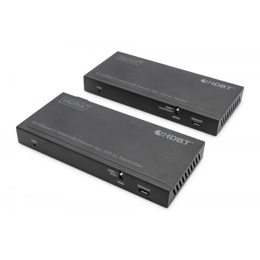 Digitus 4K KVM Extender Set - HDBaseT - 150 m - 60Hz - USB 2.0 - PoC -IR Black [DS-55526]