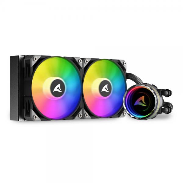 Sharkoon S80 RGB Caja de Computadora, Procesador Enfriador Líquido Todo en Uno 12 cm Negro 1 ud [S80RGB]