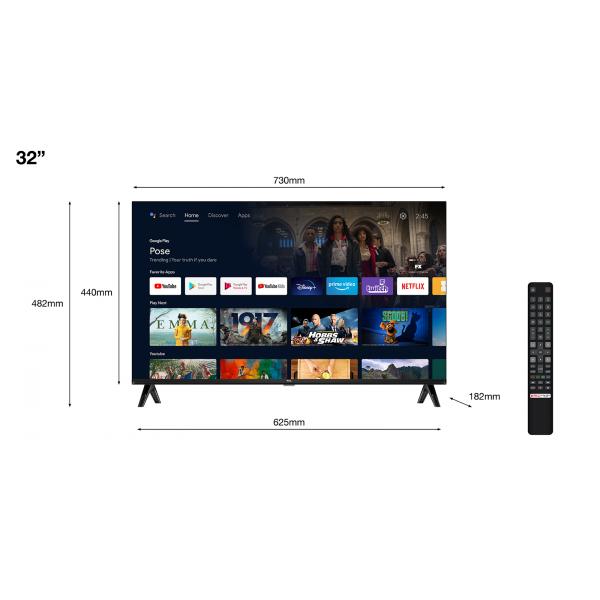 TCL SMART TV 32" LED FULL HD ANDROID e HOTEL TV NERO [32S5400AF]