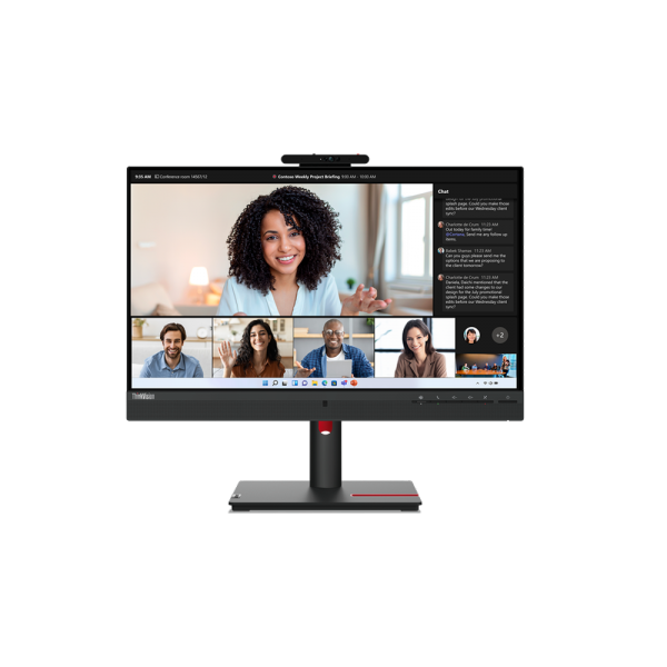 Lenovo ThinkVision T24mv-30 - 23.8 inch - Full HD IPS LED Monitor - 1920x1080 - Pivot / HAS / RJ45 / USB-C / Webcam [63D7UAT3EU]