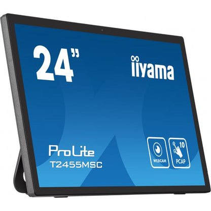 iiyama T2455MSC-B1 pantalla de mensajes Pantalla plana de señalización digital 61 cm (24") LED 400 cd/m Full HD Negro Pantalla táctil [T2455MSC-B1] 