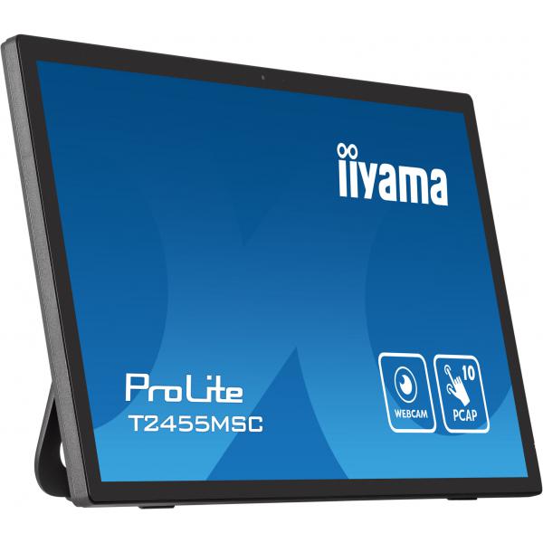 iiyama T2455MSC-B1 pantalla de mensajes Pantalla plana de señalización digital 61 cm (24") LED 400 cd/m Full HD Negro Pantalla táctil [T2455MSC-B1] 