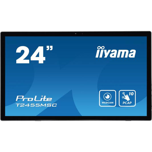 iiyama T2455MSC-B1 pantalla de mensajes Pantalla plana de señalización digital 61 cm (24") LED 400 cd/m Full HD Negro Pantalla táctil [T2455MSC-B1] 