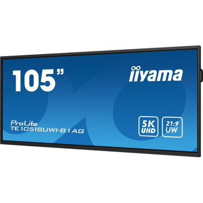 iiyama PROLITE Digital A-Panel 2,67 m (105") LED Wi-Fi 450 cd/m 5K Ultra HD Negro Pantalla táctil Procesador incorporado Android 24/7 [TE10518UWI-B1AG] 