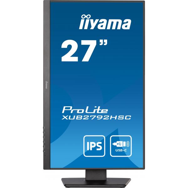 Iiyama ProLite 27 inch - Full HD IPS LED Monitor - 1920x1080 - Pivot / HAS / USB-C [XUB2792HSC-B5]