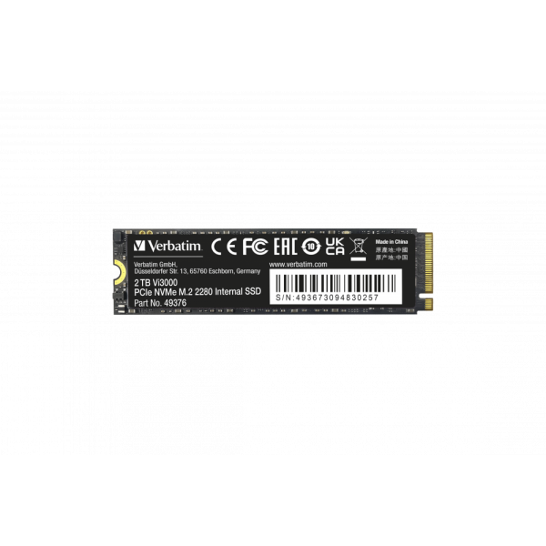 VERBATIM SSD INTERNO VI3000 2TB M.2 PCI-E R/W 3300/3300 GEN 3X4 [49376]