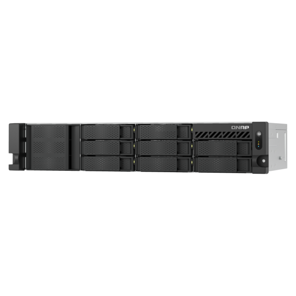 QNAP NAS - 8-bay short depth rackmount NAS, Intel Atom C5125 8C 2.8GHz, 8GB RAM,2 x 2.5GbE, 2 x M.2 2280, 2 x PCIe Gen3 x4, 4 x USB 3.2 Gen1 ports (5Gbps), 2 x 300W redundant PSU TS-855eU-8G [TS-855eU-8G]