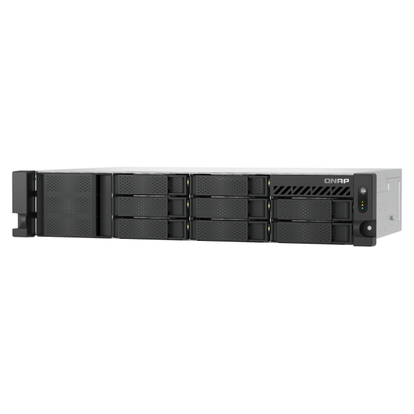 QNAP NAS - 8-bay short depth rackmount NAS, Intel Atom C5125 8C 2.8GHz, 8GB RAM,2 x 2.5GbE, 2 x M.2 2280, 2 x PCIe Gen3 x4, 4 x USB 3.2 Gen1 ports (5Gbps), 2 x 300W redundant PSU TS-855eU-8G [TS-855eU-8G]