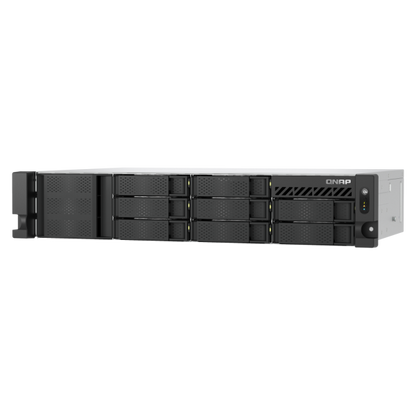 QNAP NAS - 8-bay short depth rackmount NAS, Intel Atom C5125 8C 2.8GHz, 8GB RAM,2 x 2.5GbE, 2 x M.2 2280, 2 x PCIe Gen3 x4, 4 x USB 3.2 Gen1 ports (5Gbps), 2 x 300W redundant PSU TS-855eU-8G [TS-855eU-8G]