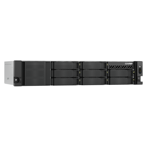 QNAP NAS - 8-bay short depth rackmount NAS, Intel Atom C5125 8C 2.8GHz, 8GB RAM,2 x 2.5GbE, 2 x M.2 2280, 2 x PCIe Gen3 x4, 4 x USB 3.2 Gen1 ports (5Gbps), 2 x 300W redundant PSU TS-855eU-8G [TS-855eU-8G]