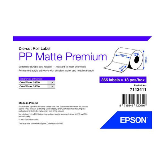 Epson 7113411 etichetta per stampante Bianco Etichetta per stampante autoadesiva [7113411]