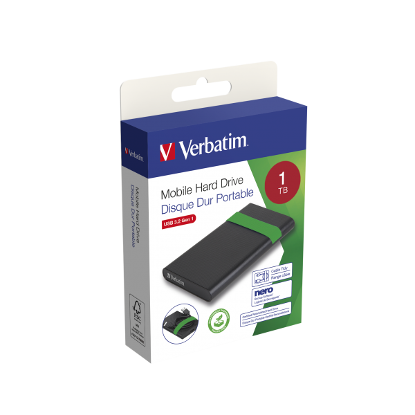 VERBATIM HDD EXT 1TB USB 3.2 CERTIFICATO E RICONDIZIONATO [53112]