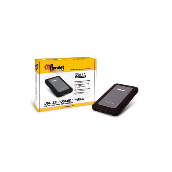 Hamlet USB 3.0 Mirror Disk box esterno per hard disk SATA da 2,5'' nero [HXD25U3MBK]