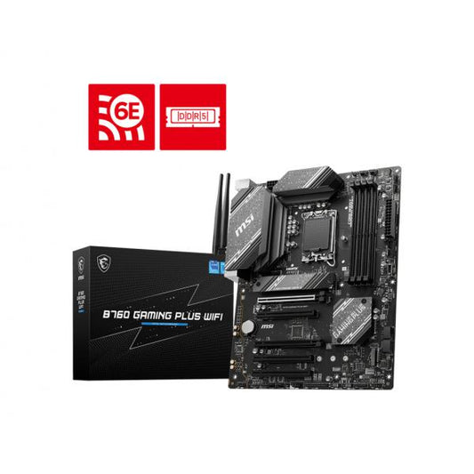 MSI MB B760, B760 GAMING PLUS WIFI, LGA 1700, 4DDR5, 5PCI-Ex16, 3M.2, 4SATA3, MATX [B760 GAMING PLUS WIF]