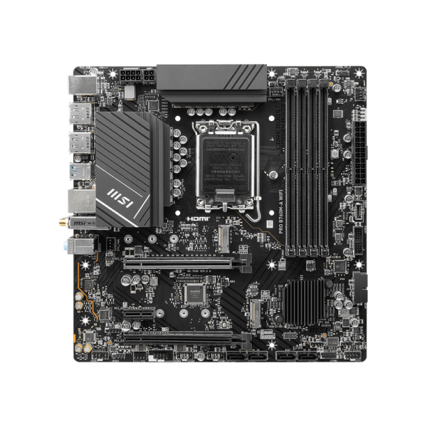 MSI MB B760, B760M-A WIFI, LGA 1700, 4DDR5, 2PCI-Ex16, 1PCI-Ex1, 2M.2, 4SATA3, MATX [PRO B760M-A WIFI]