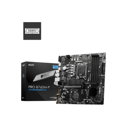 MSI MB B760, PRO B760M-P, LGA 1700, 4DDR5, 1PCI-Ex16, 2PCI-Ex1, 2M.2, 4SATA3 [PRO B760M-P]