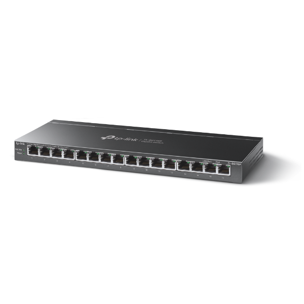 TP-Link TL-SG116P switch de red No Administrado Gigabit Ethernet (10/100/1000) Soporte Alimentación a través de Ethernet (PoE) Negro [TL-SG116P] 