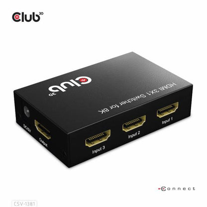 CLUB 3D SWITCH 3 TO 1 HDMI 8K60Hz [CSV-1381]